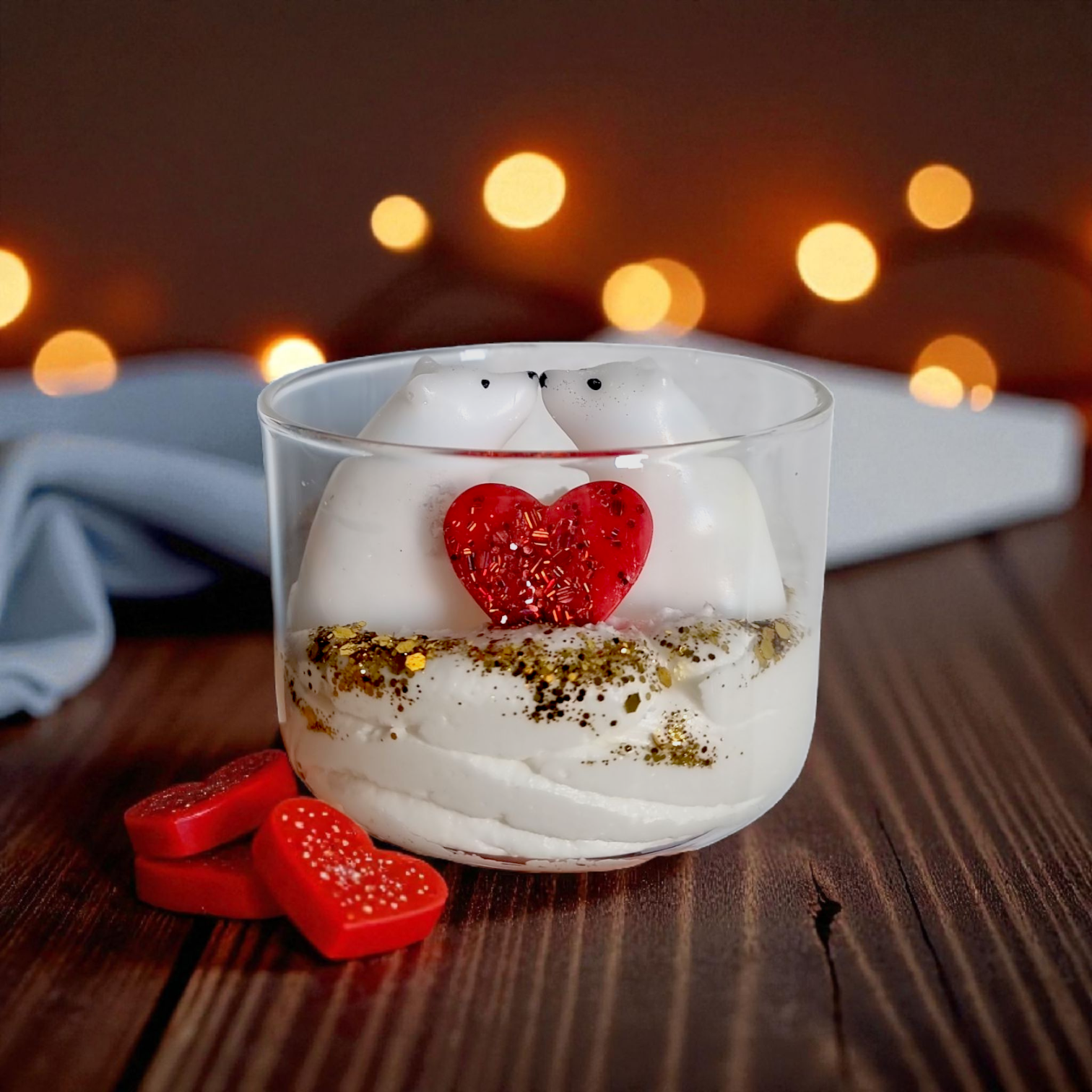 bougie ours 2 mèches love